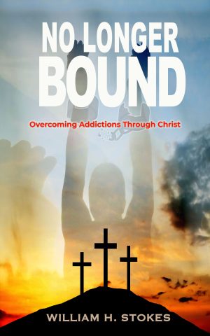 front cover of the book entitled "No Longer Bound, Overcoming Addictions Through Christ"