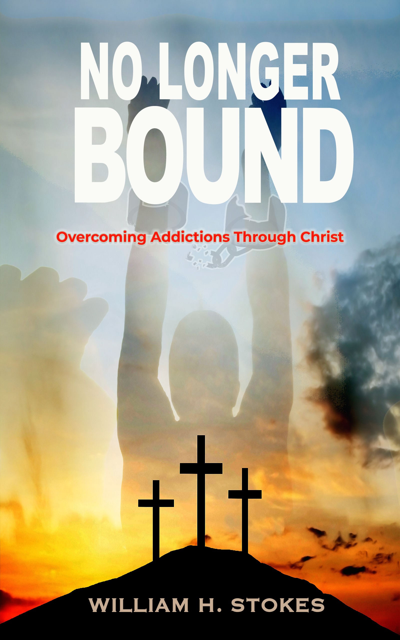 front cover of the book entitled "No Longer Bound, Overcoming Addictions Through Christ"